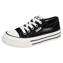 Pull back womens shoes canvas shoes womens summer 2024 new summer breathable shallow mouth lace mesh thick sole shoes womens models