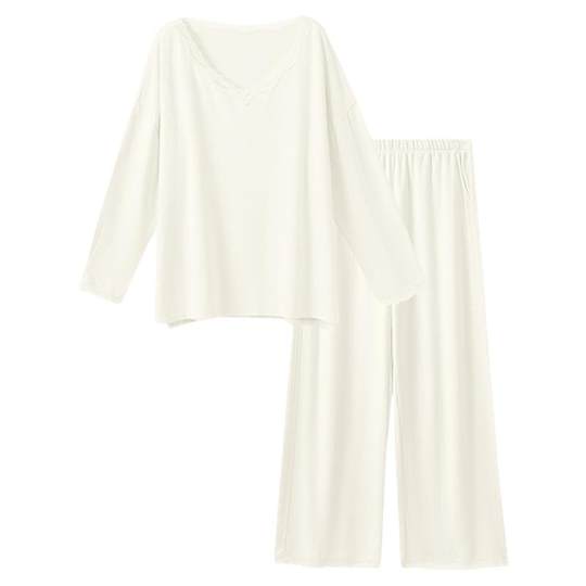 Ubras soft lace long sleeve trousers suit