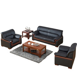 Office Susima Simple and Hyundai customers receiving office Sofa three -person leather combination set