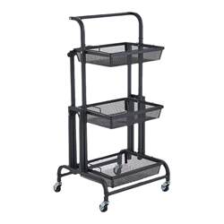 Trolley Storage Rack, Floor-Standing Multi-Layer Kitchen Baby Products Household Mobile Multi-Functional Foldable Snack Storage Rack
