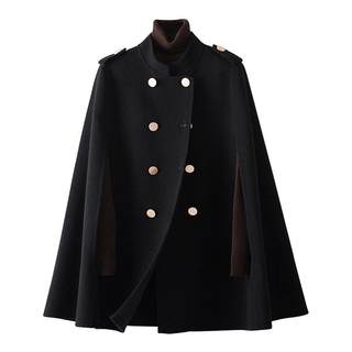 BXV斗篷双面羊绒大衣女披风2025春秋季小个子澳毛英伦羊毛呢外套