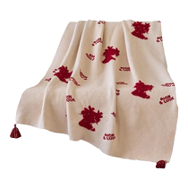 2024 Year of the Dragon Blanket Knitted Towel Embroidered Blanket Light Luxury High-Quality New Year Gift Thickened Sofa Cover Velvet Blanket