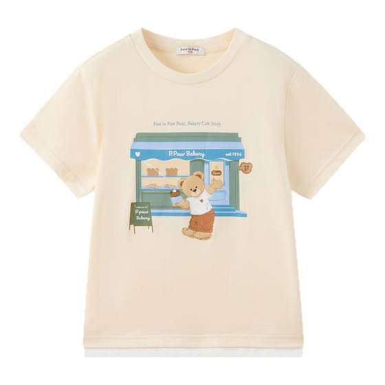 
[5A Antibacterial Bear Treasure Cotton] PawinPaw Cartoon Bear Children's Clothing 25 Years Spring and Summer New Boys Round Neck T-shirt
