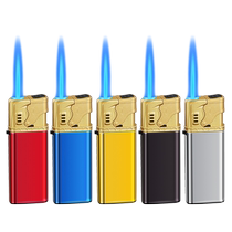 Metal straight-through windproof lighter explosion-proof inflatable durable cool custom-made advertising printing wholesale