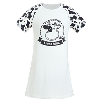 Admiration childrens nightgown girls home clothes soft toffee modal type A 3A antibacterial short-sleeved skirt) milk leather jacket