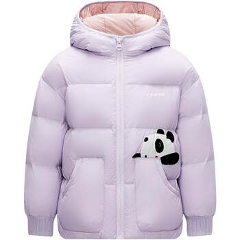 Tambor|xu jingfu co-branded panda billowing print children's down jacket short hooded thickened winter coat