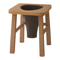 Solid wood toilet chair for the elderly and pregnant women simple household squatting modified mobile toilet portable toilet stool