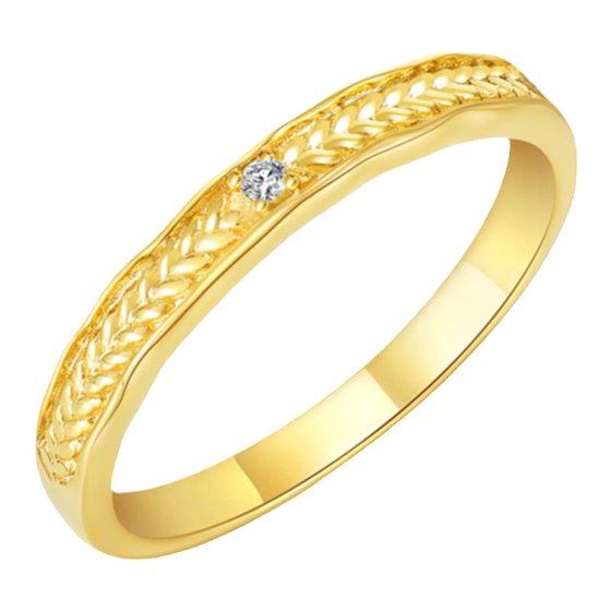 sanswood <oisin Ping An> Golden wheat ears s925 sterling silver vermiculite good and good luck rings female niche