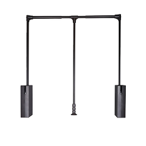 Pull-down clothes rail wardrobe rod clothes hanger cloakroom telescopic clothes pass buffer lifting clothes hanger in wardrobe