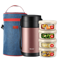 Wubiological insulated lunch box office workers portable lunch box stainless steel extra long lunch box for primary school students insulated bucket household