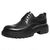 Red Dragonfly thick sole height increasing derby shoes large leather shoes
