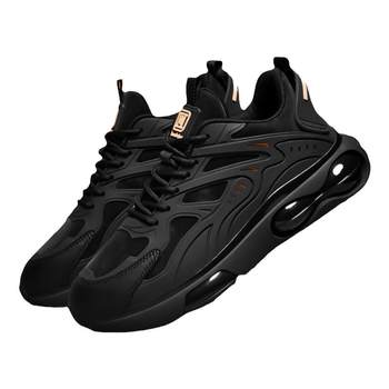 Brand black air cushion sneakers for men summer 2025 new single shoes men's mesh heightening dad casual men's shoes