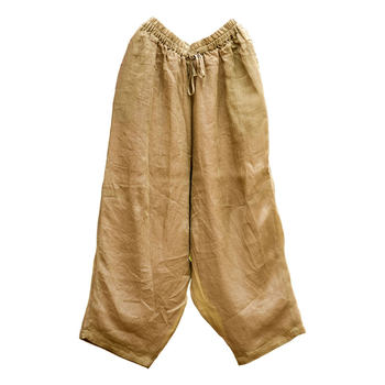 Ramie Casual Pants 2025 Summer New Women's Long Pants Original Loose Retro Artistic Versatile Anti-See-Through Carrot Pants