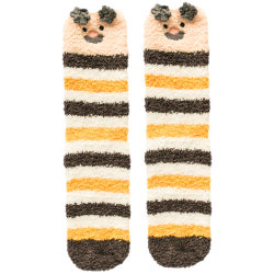 Autumn and winter thickened coral velvet socks for men, medium tube, cute home floor socks, Christmas stocking gift box, cartoon sleeping socks for women