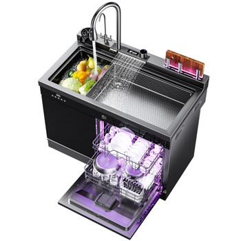 Japan qichuan integrated sink dishwasher 14 sets with strong discharge