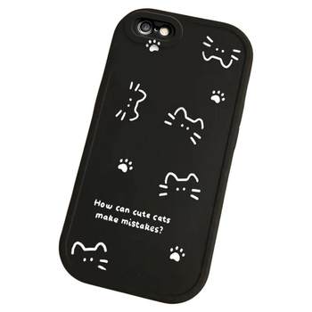 Suitable for apple 6s/7/8plus mobile phone case new iphonexsmax anti-fall xr case 5se silicone 11pro all-inclusive 12/13 niche cartoon i14p cute line cat ip15 men and women