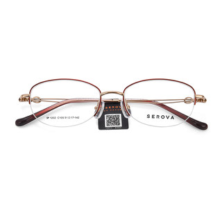 施洛华超轻半框钛架近视眼镜女网上可配度数素颜淑女眼镜框SP1202
