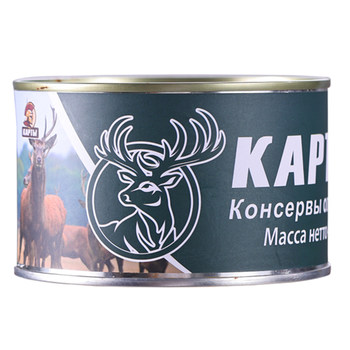 Canned venison russian style chunks of pure meat ready to eat