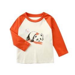 Pig Banner boys long -sleeved T -shirt spring and autumn children's bottom shirt girl baby round neck cartoon top spring clothes