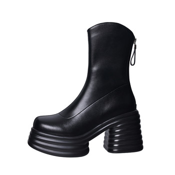 Small height increase 9cm short boots v-mouth pink knight boots elastic boots new slim boots women's short boots women's shoes