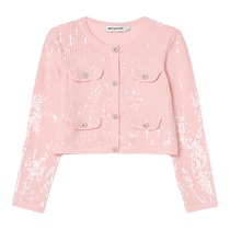 self-portrait 2024春夏新款粉红色量感鳞片小香风套装上衣