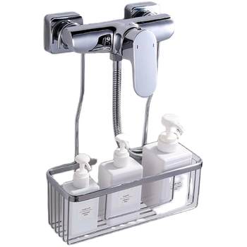 Bathroom faucet shower shelf without punching hanging basket