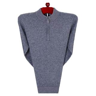 羊绒衫男加肥加大码针织羊毛衫半高拉链宽松胖子加厚中年男士毛衣
