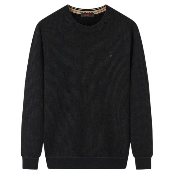 
[Waffle Garlic] Seven Brand Men's Round Neck Sweater 2025 Autumn New Product Casual Warm Comfortable Knitted Sweater