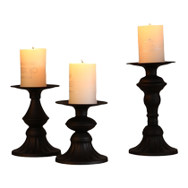European style candle holder iron retro black candle holder romantic home decoration for dining table wedding photography ornaments