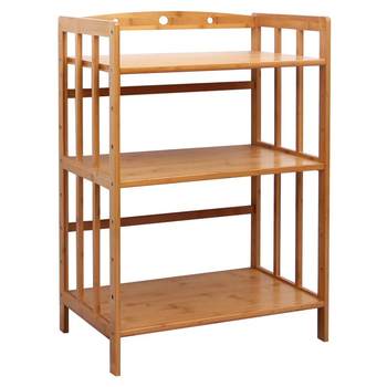 Nanzhu kitchen storage rack solid wood multi-layer floor-standing storage