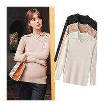 Maternity clothing spring and autumn tops large size long-sleeved maternity bottoming shirts autumn knitwear fashionable inner sweaters autumn clothing