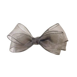 ສີຂີ້ເຖົ່າແມ່ນເຫມາະສົມ ~ Organza bow hair clip, ເຄື່ອງປະດັບຜົມເທິງ, ເກົາຫຼີສີດໍາແມ່ຍິງກັບຄືນໄປບ່ອນຫົວ clip