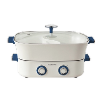 South Koreas Glasslock Yuanyang electric hot pot household pot split steaming frying and frying all-in-one electric cooking pot multi-function