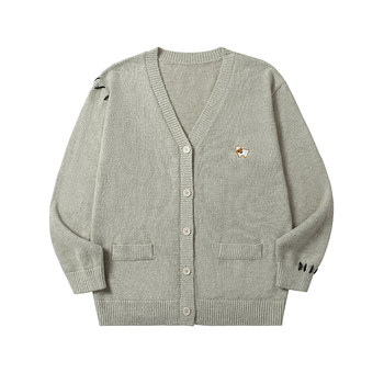 RPB BRAND ເຕົ້ານົມດຽວຖັກແສ່ວ cardigan ພາກຮຽນ spring ແລະດູໃບໄມ້ລົ່ນເສື້ອ jacket ເສື້ອລູກແກະ embroidery ສອງ sweater