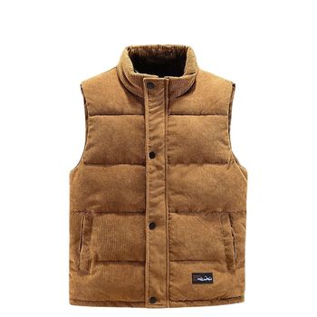 Corduroy men's vest autumn and winter thickened warm jacket