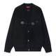 Simple black V-neck sweater men's college style horn button design loose cardigan sweater couple