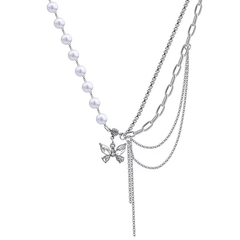 Shining Princess ~ Pearl Butterfly Necklace 2026 New Women's Light Luxury Niche Ring High-end Design Necklace