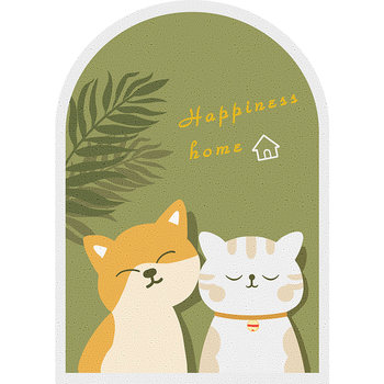 Simple modern cute animal silk circle entry floor mat