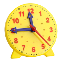 Small clock model A second grade math elementary school teaching aid two-pin three-pin linkage children learning dial clock teaching clock face elementary school students with teaching instrument supplies for the time