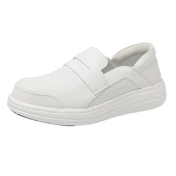 Minimalist popcorn nurse shoes women's white flat shoes