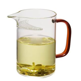 主人公道杯耐热玻璃透明泡茶绿茶杯一体月牙片过滤茶水分离玻璃杯