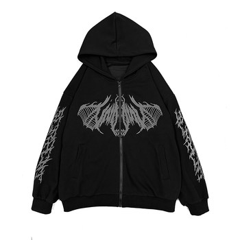 Wet Body Original Subculture Landmine Hooded Sweatshirt Japanese Rock Punk Loose Jacket Printed Top Women