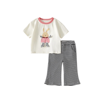 Fanhunting girls suits summer clothes 2024 new style childrens fashionable childrens clothes baby two-piece summer fashion