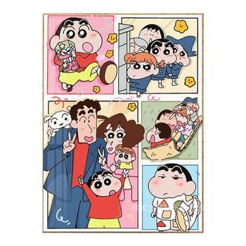 ຮູບແຕ້ມເພັດ 2024 Crayon Shin-chan Dot Stick Diamond Cross Stitch ຫ້ອງນັ່ງຫຼິ້ນ ຫ້ອງນອນ Handmade Cartoon Animation School Elementary Student Puzzle