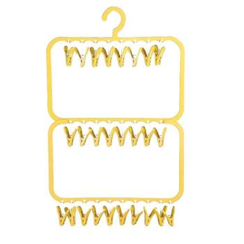 Multi-clip multi-layer household storage clothes drying rack