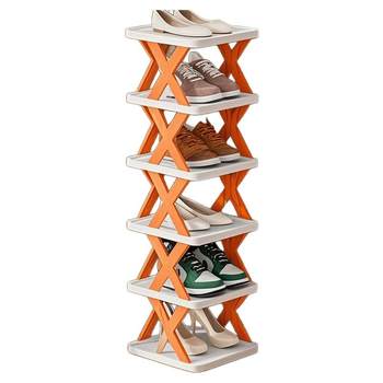 Shoe rack household door interior multi-layer folding shoe cabinet