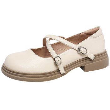 Dadong marie jane shoes one-line buckle leather shoes