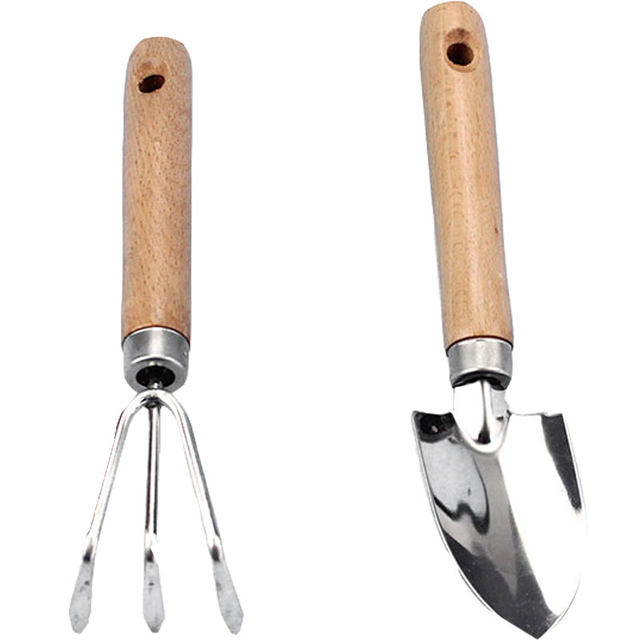 Two-piece set of potted vegetable gardening tools for children with shovel and spoon