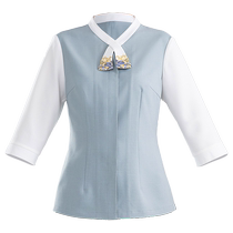 The new Chinese restaurant waiter work clothes short-sleeved catering hotel restaurant summer work clothes custom-made for women
