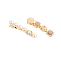 (Self-operated) OSEWAYA hairpin womens craft pearl pinch clip one-word side clip light luxury retro duckbill hairpin